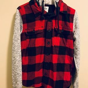 HOLLISTER FLANNEL HOODIE